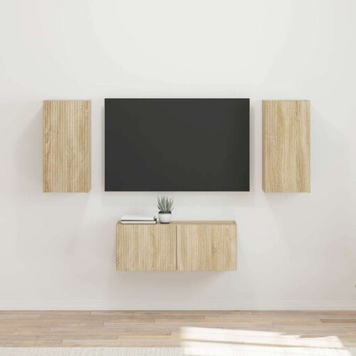  Set TV komoda Zidne 6 pcs Sonoma hrast Konstruirano drvo Cene