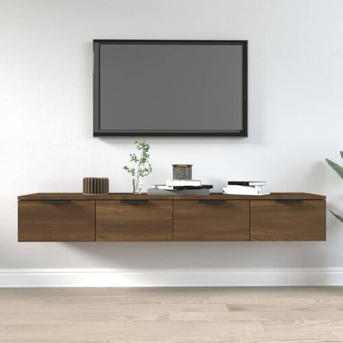 VidaXL Stenska omarica 2 kosa rjavi hrast 68x30x20 cm konstruiran les Slike