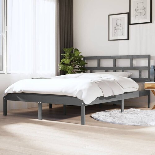 Furnova Posteljni okvir siv 135x190 cm trden les, (21935827) Slike