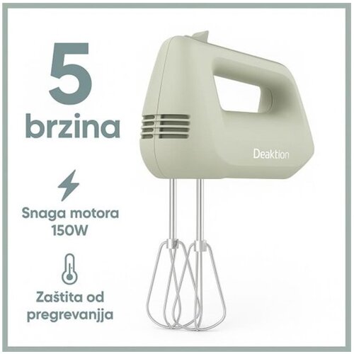 Deaktion električni ručni mikser 150W, 5 brzina, pastelno zelena Cene
