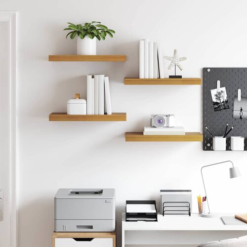  Polica na zidu Zidna montaža 4 pcs Bež 50 x 23,5 x 4 cm Slike