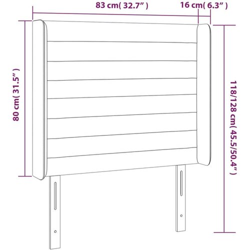  Uzglavlje krem 83 x 16 x 118/128 cm od tkanine Slike