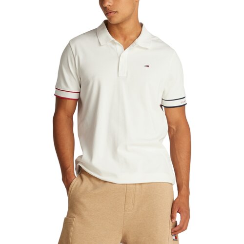 Tommy Hilfiger Polo majice kratki rokavi TJM FLAG CUFF DM0DM21306 Bela Slike