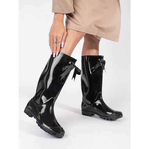 GOODIN Women's black patent high wellingtons Cijene