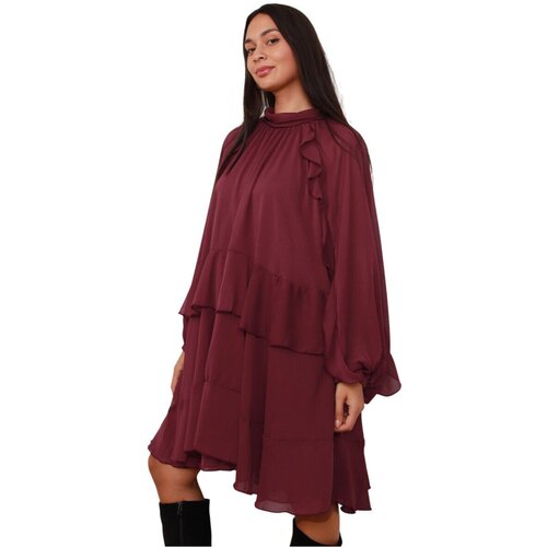 La Modeuse Kratke obleke 76725_P181729 Bordo Slike