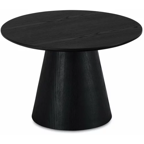 Furnhouse Črna mizica v hrastovem dekorju ø 60 cm Tango –