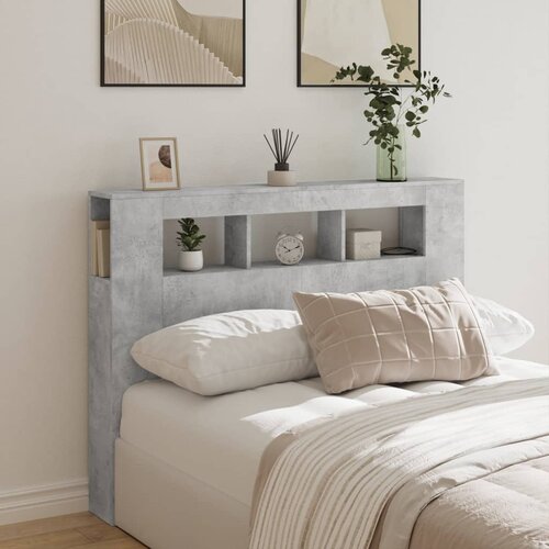  LED uzglavlje siva boja betona 140x18,5x103,5 cm Slike