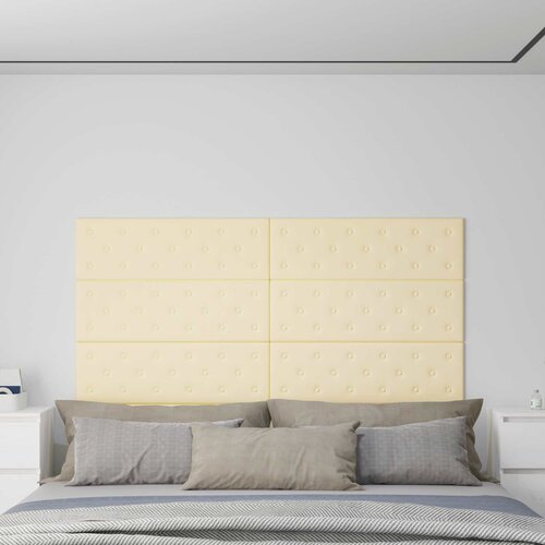  Zidna uzglavlja 12 pcs Krema 90 x 30 cm Lažna koža Cijene