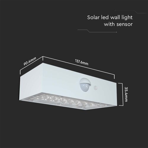 LED solarno zidno svetlo sa senzorom LED/3W/3,7V 3000K/4000K IP65 belo Slike