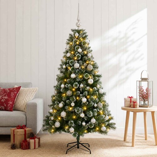  Umjetno božićno drvce s kuglicama 120 cm 150 LED lampica Slike