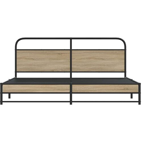 VidaXL metalni okvir kreveta bez madraca boja hrasta 180x200 cm Slike