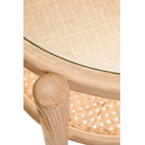 Premier Housewares Okrugao pomoćni stol sa staklenom pločom stola &amp;oslash; 57 cm Cebu &amp;ndash; Slike