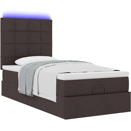 VidaXL otomanski okvir kreveta s madraca tamnosmeđi 90x190cm tkanine Slike