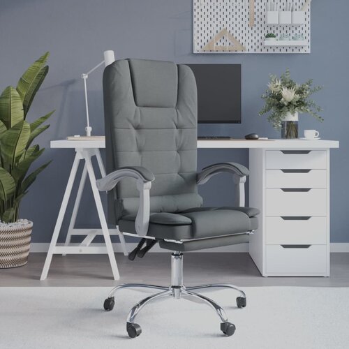  Masažni uredski naslonjač od tkanine tamnosivi Cene