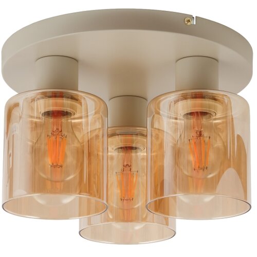 Brilliant Prislonjen luster LYSKA 3xE27/20W/230V, prečnik 31 cm, krem/zadimljeno Slike