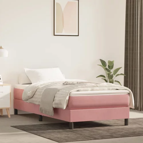  za krevet s oprugama ružičasti 120 x 200 cm baršunasti
