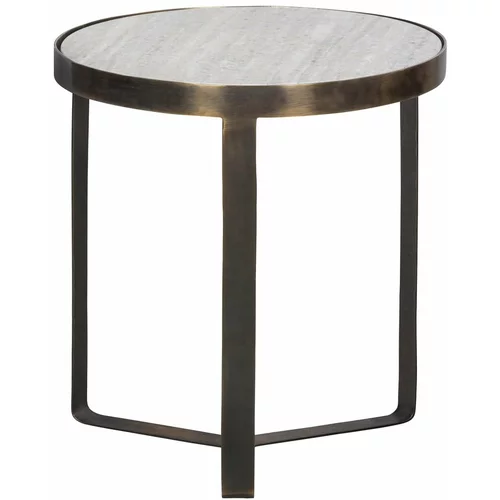 BePureHome Okrogla stranska mizica z mizno ploščo v marmornem dekorju 38x38 cm Winne –
