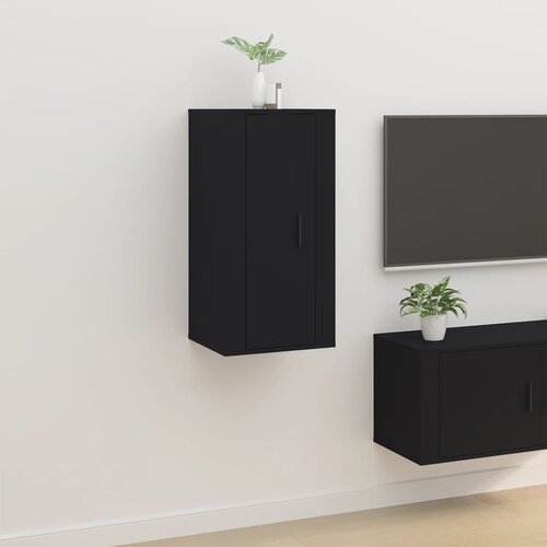 vidaXL Stenska TV omarica črna 40x34,5x80 cm Cene