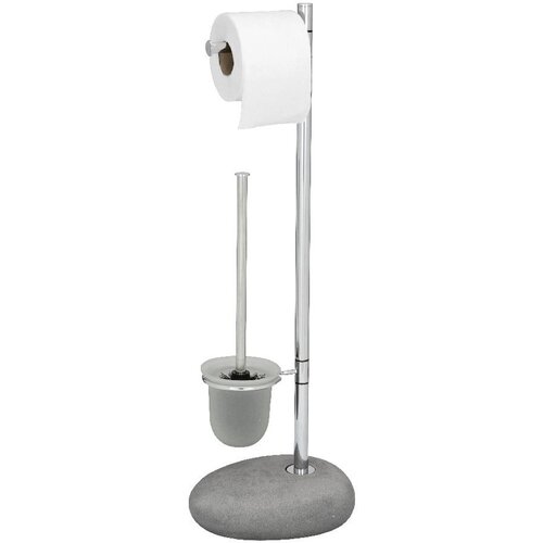 Wenko 19494100 - WC četka PEBBLE STONE 23,5x70 cm sjaj. hrom/siva/saten Cene