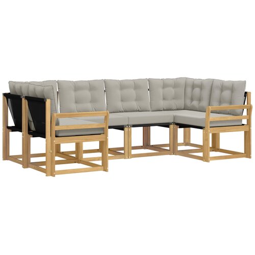 vidaXL Zunanja garnitura za sedenje 6 pcs Bela in svetlo siva, (5000282513) Cene