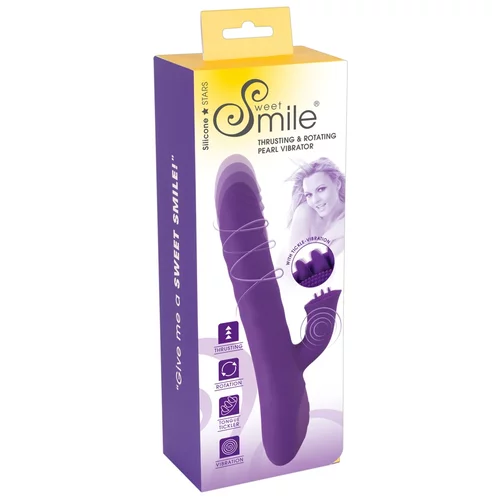 Sweet Smile thrusting & rotating pearl vibrator purple