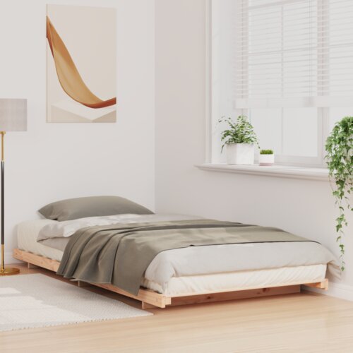 vidaXL Posteljni okvir Rjava 100 x 200 cm Trdna borovina Cene