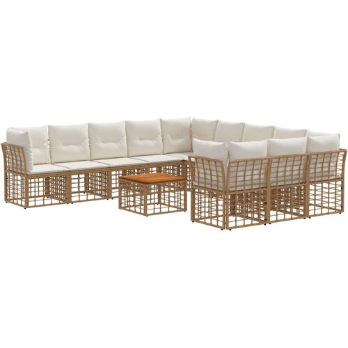  Zunanja garnitura za sedenje 12 pcs Naravna in krem bela, (5000270831) Cene