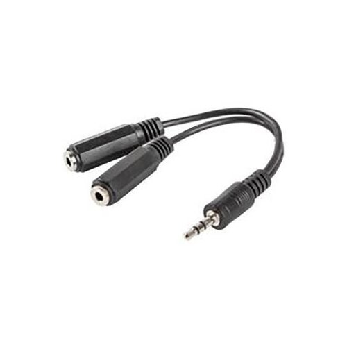 Lanberg jack stereo macho adapter jack stereo ženska x2 10 cm črna, (21714435) Slike