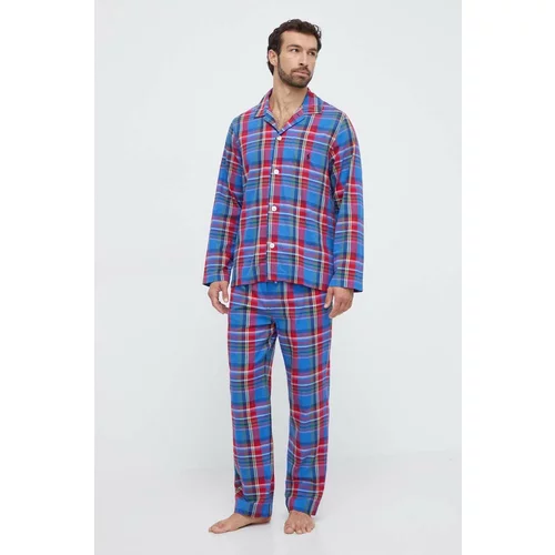 Polo Ralph Lauren Pamučna pidžama boja: crvena, s uzorkom