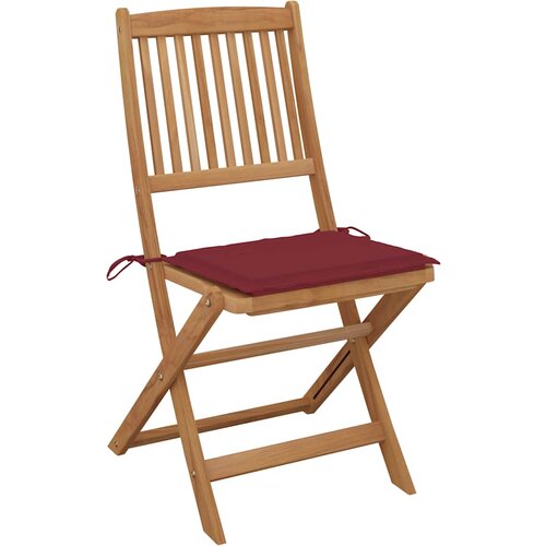Maison Chic Zložljivi Vrtni Stoli - Stol za vrti 4 kosi z blazinami trden akacijev les JS2941, (21876434) Cene