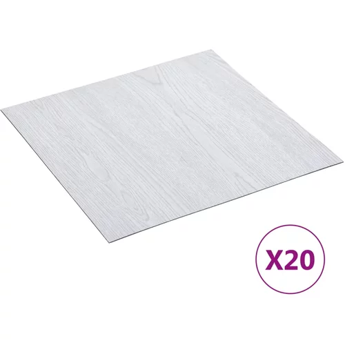 vidaXL Samoljepljive podne obloge 20 kom PVC 1,86 m² bijele