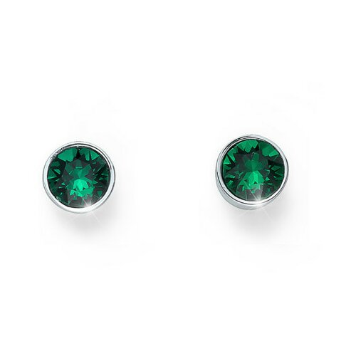 Ženske oliver weber uno emerald mindjuše sa swarovski zelenim kristalom ( 22623.205 ) Slike