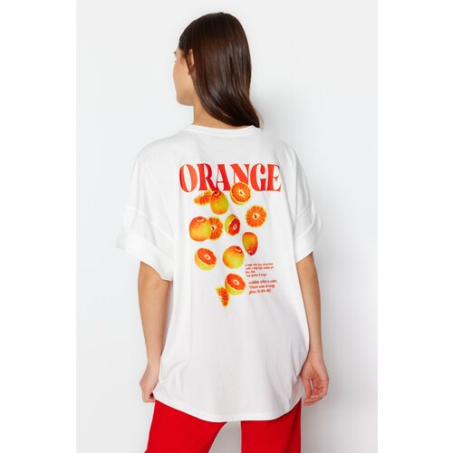 Trendyol T-Shirt - White - Oversize Slike