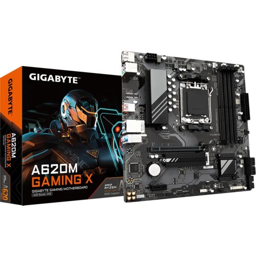 Gigabyte A620M GAMING X Motherboard - Supports AMD Ryzen 8000 CPUs, 8+2+1 Phases Digital VRM, up to 8000MHz DDR5 (OC), 1xPCIe 4.0 M.2, GbE LAN, USB 3.2 Gen 2 Slike