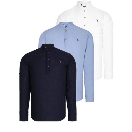 Dewberry TRIPLE SET G783 JUDGE COLLAR SHIRT-NAVY-BLUE-WHITE-BLUE Slike