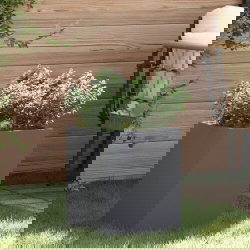 VidaXL Vrtna saksija Antracitno siva 50 x 32 x 40 cm Slike
