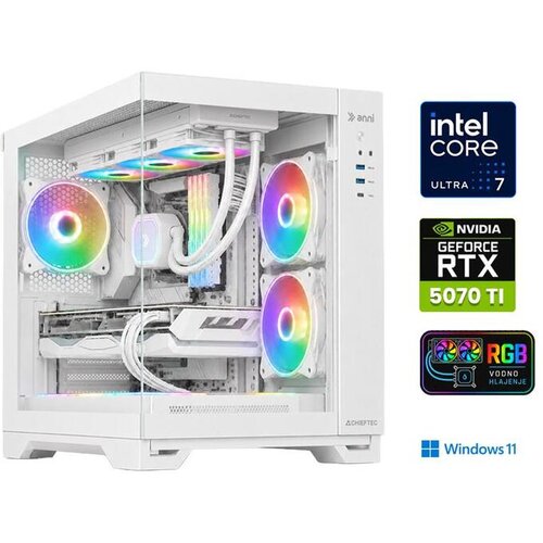 ANNI gaming namizni računalnik Gamer 7 265KF/64GB/2TB SSD/Windows 11 Home/RTX 5070 Ti/bela Cene