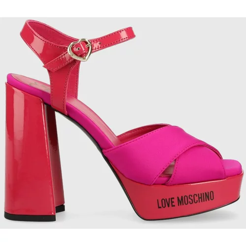 Love Moschino Sandali San Lod Quadra 120 roza barva, JA1605CG1G