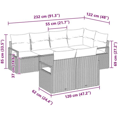  Set sofe 7 pcs Bež poliratan Slike
