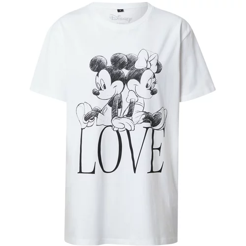 Merchcode Majica 'Minnie Loves Mickey' crna / bijela