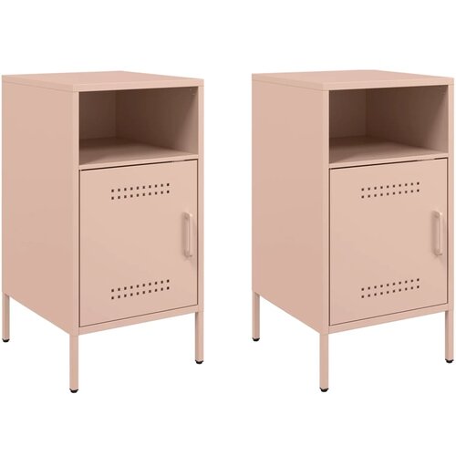 Maison Chic Dvo delni komplet Nočne omarice - Nočne mize roza 36x39x68 cm jeklo, (21690632) Cene