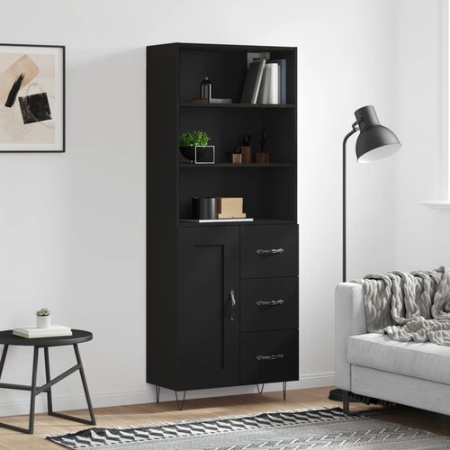 vidaXL Visoka komoda crni 69 5x34x180 cm konstruirano drvo Cijene