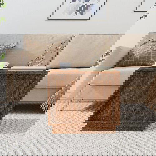 VidaXL Klubska mizica rjavi hrast 51x50x44 cm inženirski les Slike