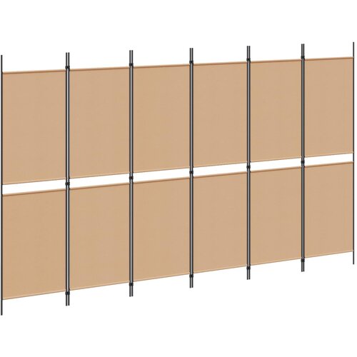  Razdjelnik prostora s 6 panela Bež 300 x 180 cm Tkanina Slike