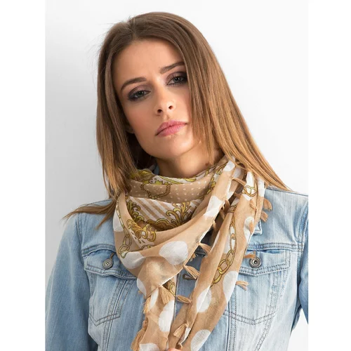 Fashion Hunters Patterned beige scarf