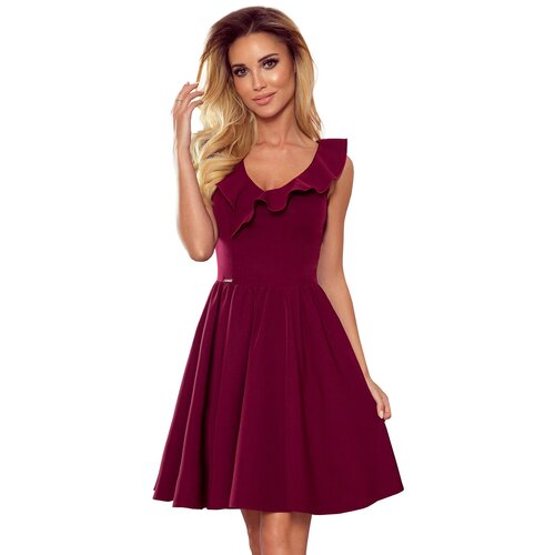 Numoco Dress with ruffles on the neckline Slike