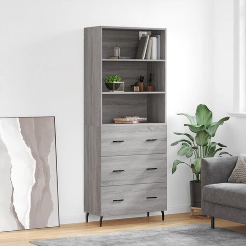 vidaXL Visoka komoda siva sonome 69 5x34x180 cm od konstruiranog drva Cijene
