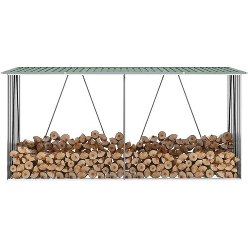  Vrtna lopa za drva pocinkano jeklo 330x84x152 cm zelena Cene