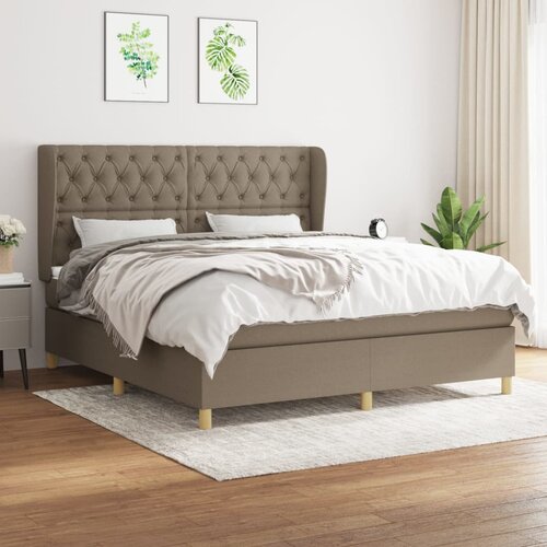 The Living Store Box spring postelja z vzmetnico taupe 160x200 cm blago - Box Spring Postelja, (21514987) Cene