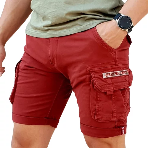 Alpha Industries Kratke hlače moški, rdeča barva